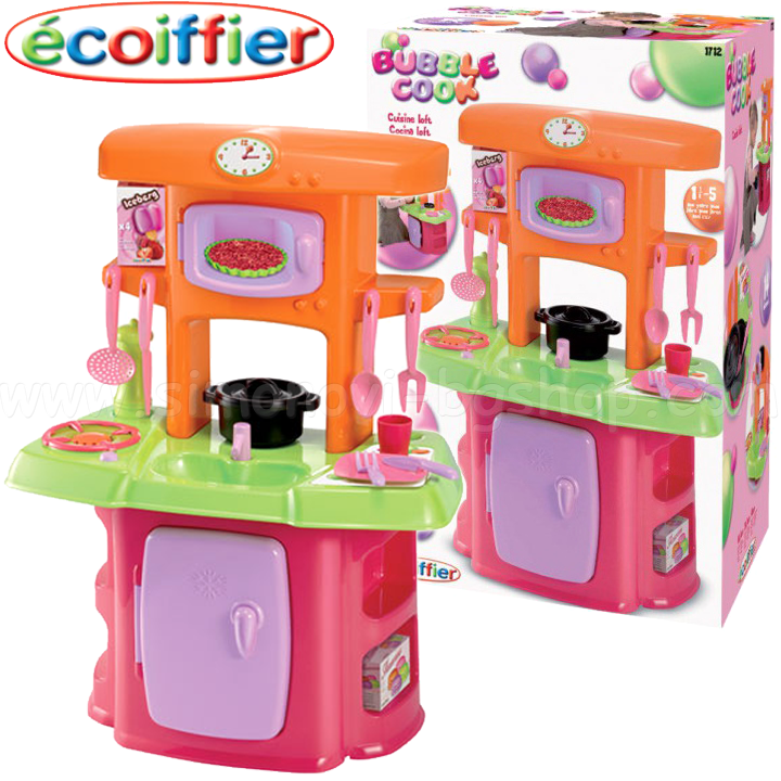 Ecoiffier - Bucătărie cu 14 elemente. Bubble Cook 1712