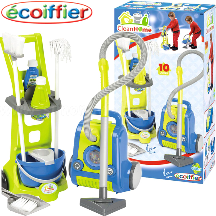 Ecoiffier Set with trolley for cleaning 1770
