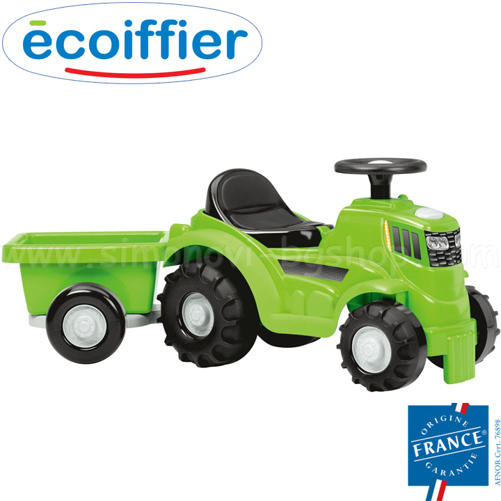 Ecoiffier Tractor with trailer Ride-on 81cm 7600000359