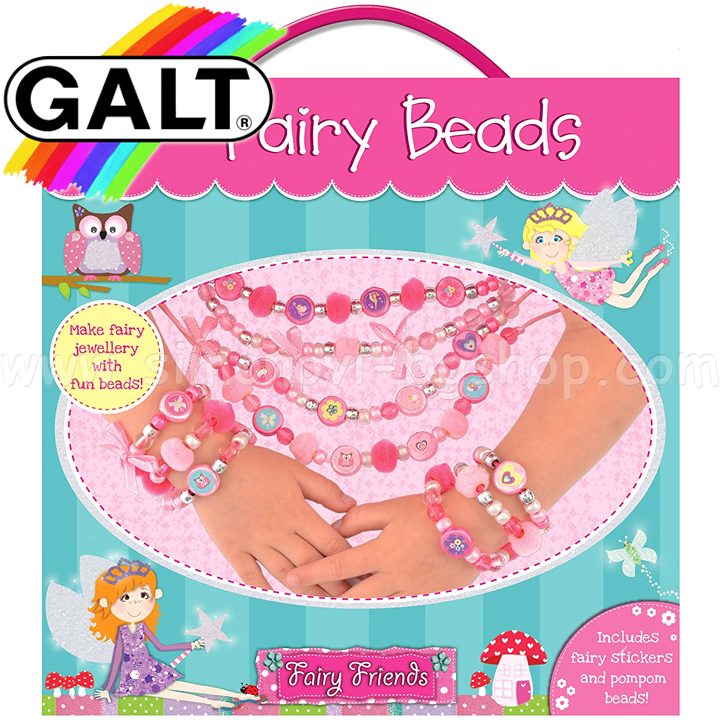 Galt - "Fairies" Set jewelry with beads and pompoms 1004681