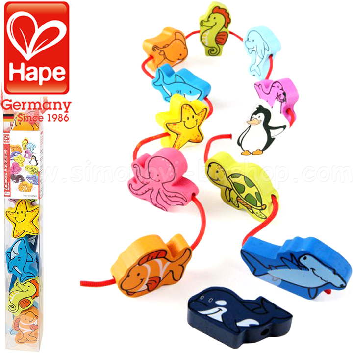 Hape - figurine din lemn de inserție "creaturi marine" H0902