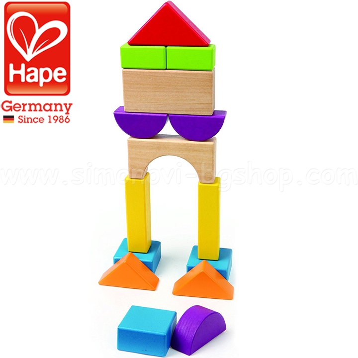 Hape - constructor cu cuburi de lemn H0904