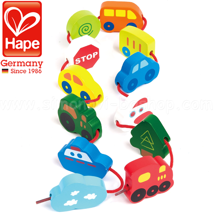 Hape - figurine din lemn de inserție "Vehicule" H0905