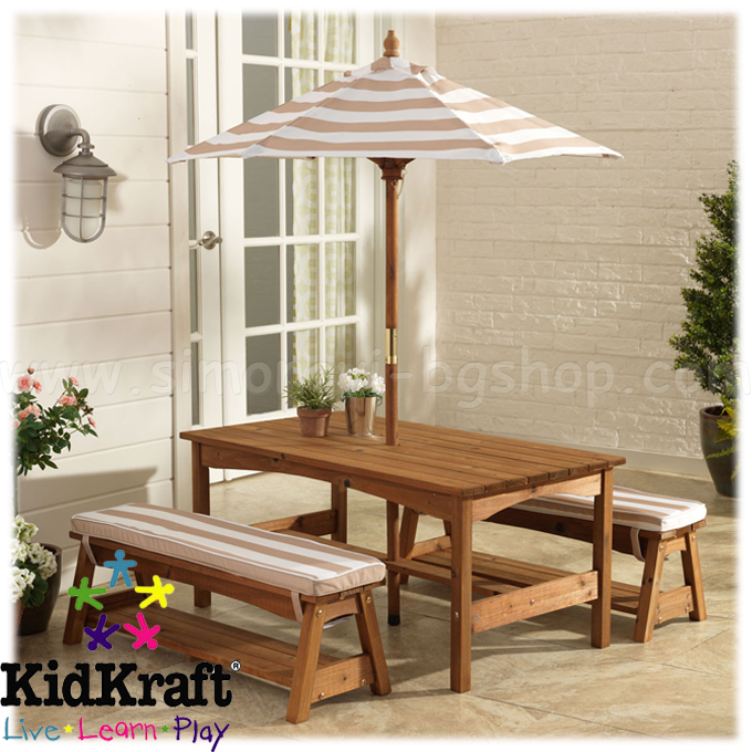 KidKraft - Children's wooden table with benches 500
