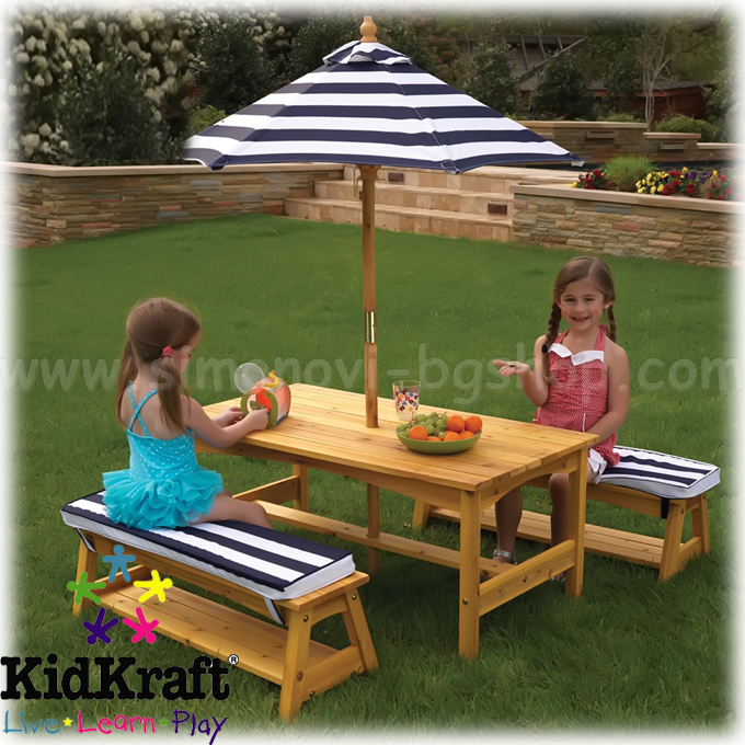 * KidKraft - Children's wooden table with benches 106