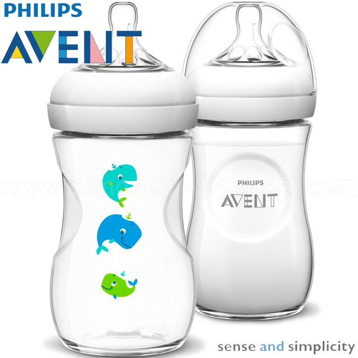 *Philips AVENT Natural    PP Whale 260 ml. 1m + SlowSCF627/25