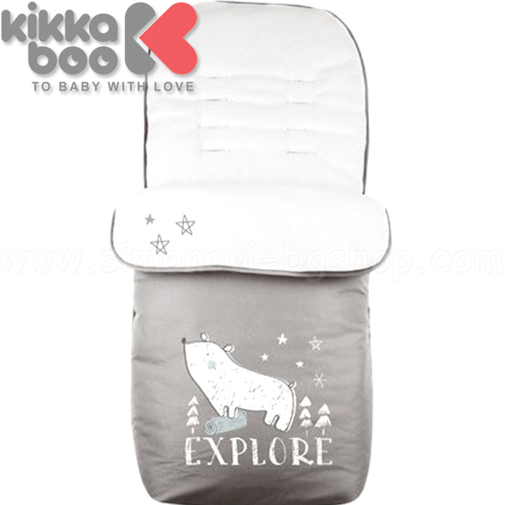 KikkaBoo Чувалче за количка Polar Bear Gray KikkaBoo Чувалче за количка Polar Bear Gray