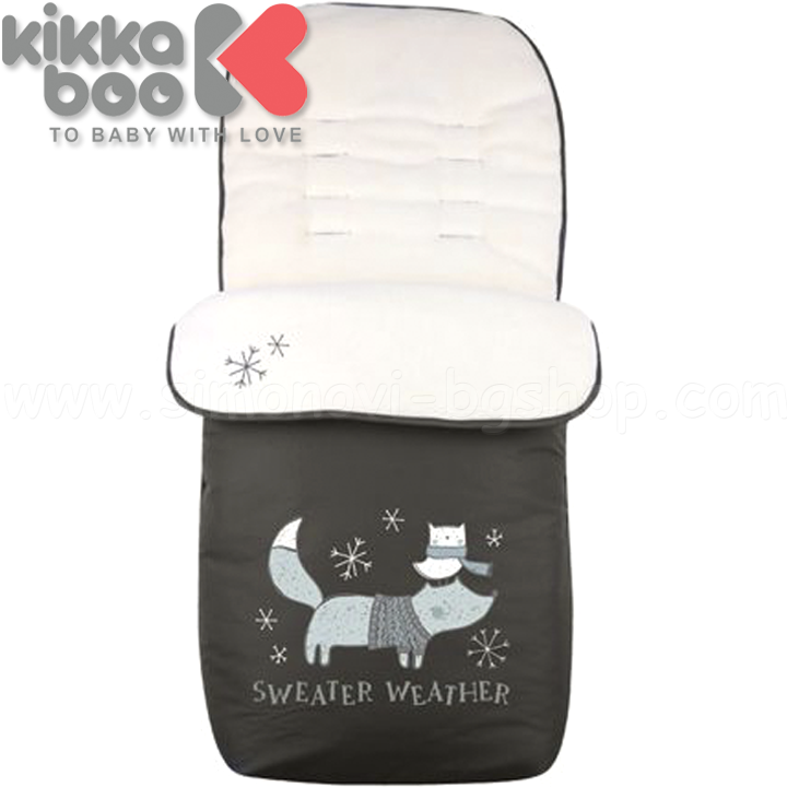 KikkaBoo Чувалче за количка Polar Fox Black KikkaBoo Чувалче за количка Polar Fox Black
