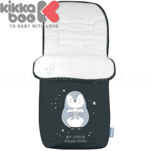 KikkaBoo Чувалче за количка Polar Pingui Black KikkaBoo Чувалче за количка Polar Pingui Black