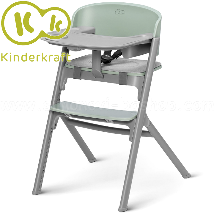 * 2022 KinderKraft Highchair LIVY Green/Grey KHLIVY00GRE