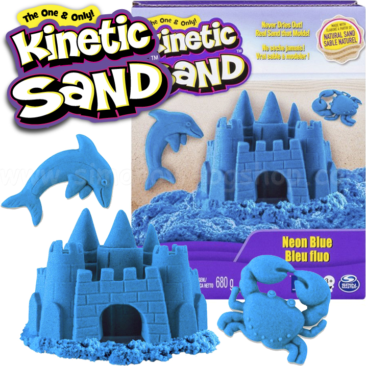 **Kinetic Sand Кинетичен пясък 680гр. Neon Blue 6037535 **Kinetic Sand Кинетичен пясък 680гр. Neon Blue 6037535