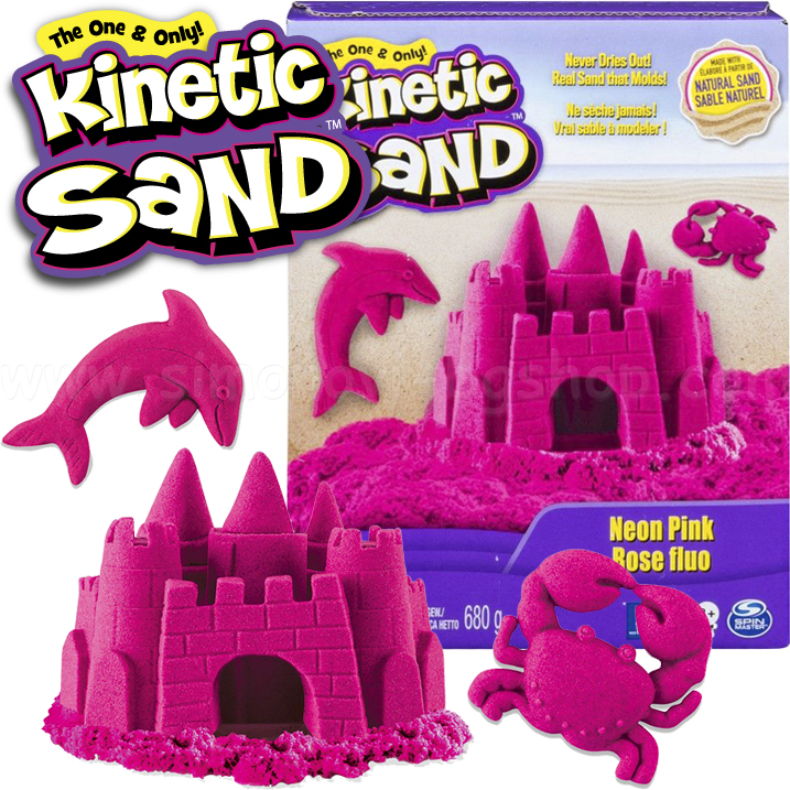 **Kinetic Sand Кинетичен пясък 680гр. Neon Pink 6037535 **Kinetic Sand Кинетичен пясък 680гр. Neon Pink 6037535