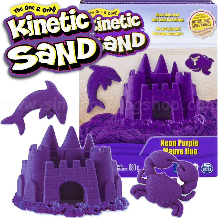 **Kinetic Sand Кинетичен пясък 680гр. Neon Purple 6037535 **Kinetic Sand Кинетичен пясък 680гр. Neon Purple 6037535