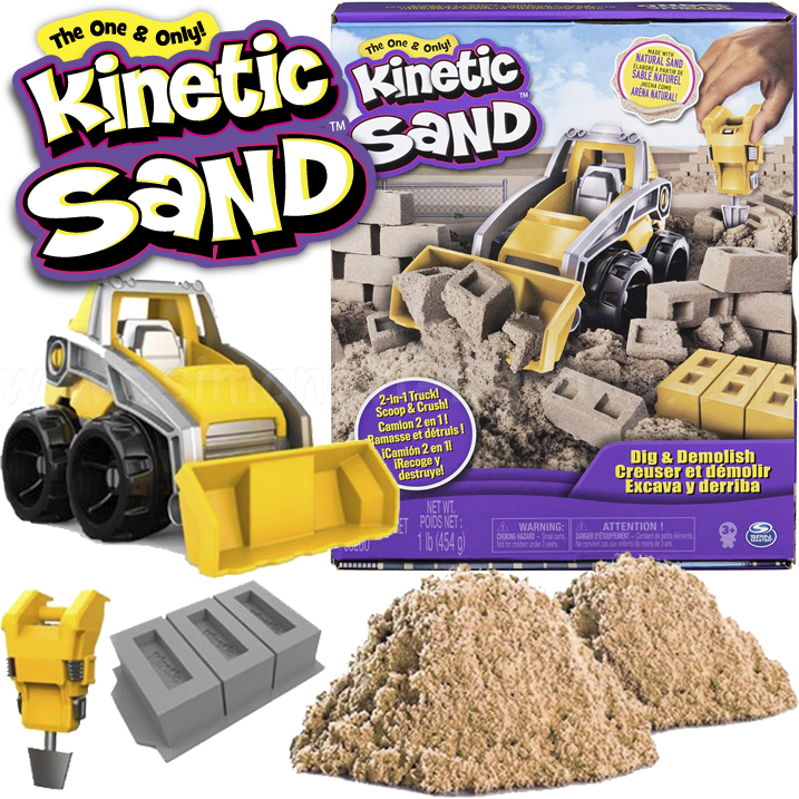 **Kinetic Sand Комплект кинетичен пясък Dig & Demolish Truck 6044178 **Kinetic Sand Комплект кинетичен пясък Dig & Demolish Truck 6044178