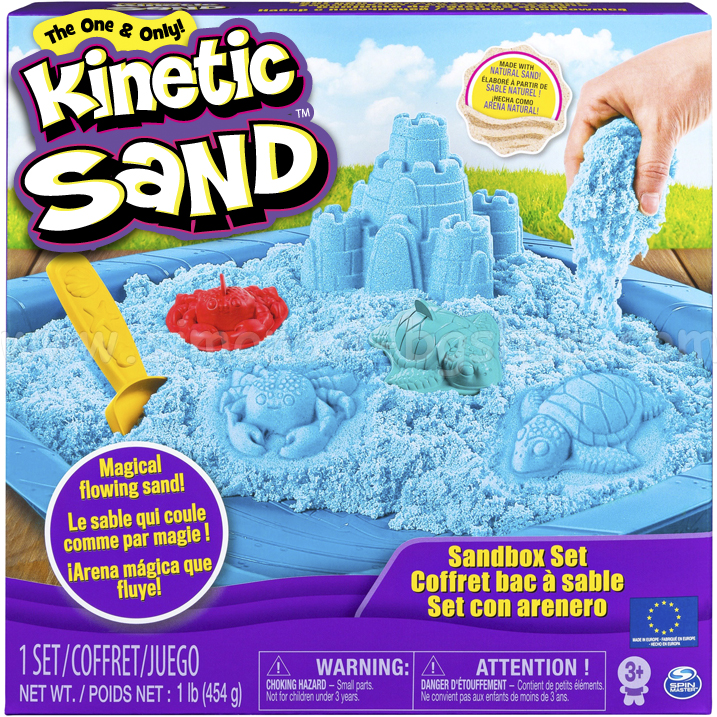 **Kinetic Sand Комплект кинетичен пясък Замък с формички в синьо 6024397 **Kinetic Sand Комплект кинетичен пясък Замък с формички в синьо 6024397