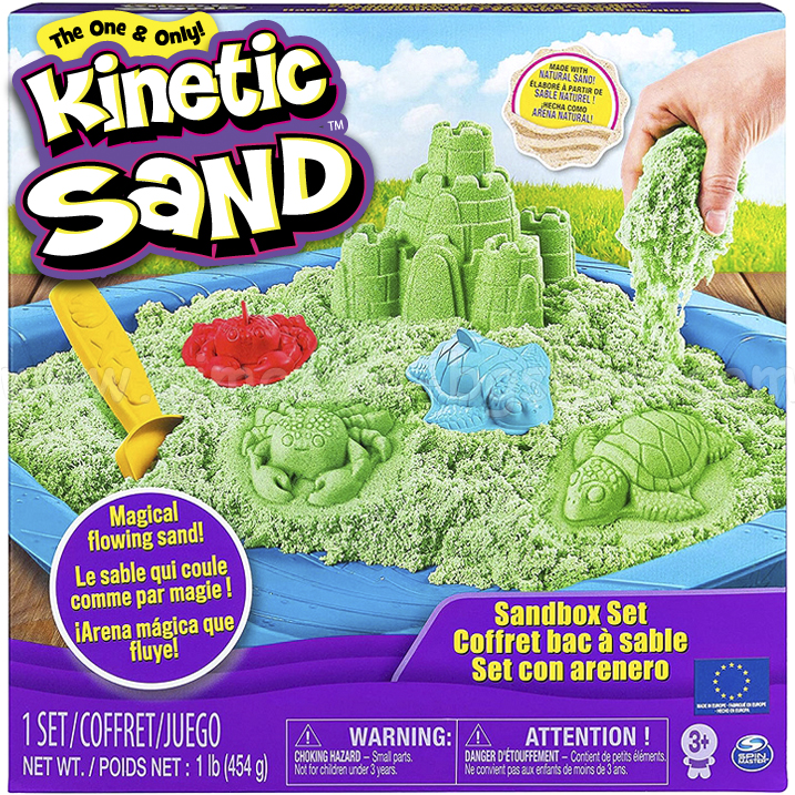 **Kinetic Sand Комплект кинетичен пясък Замък с формички в зелено 6024397 **Kinetic Sand Комплект кинетичен пясък Замък с формички в зелено 6024397