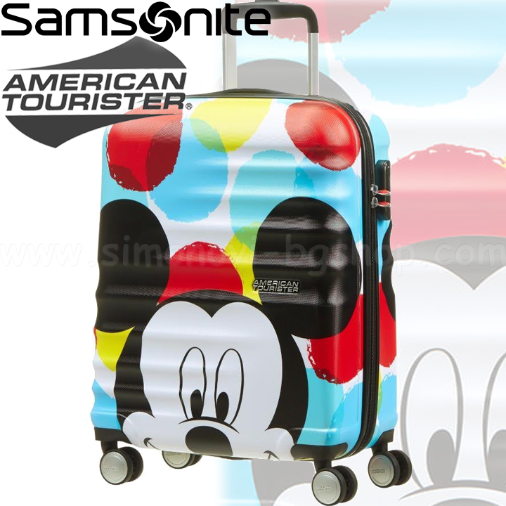 Samsonite Disney Wavebreaker Детски куфар 55 см. Mickey Close-Up American Touris Samsonite Disney Wavebreaker Детски куфар 55 см. Mickey Close-Up American Touris