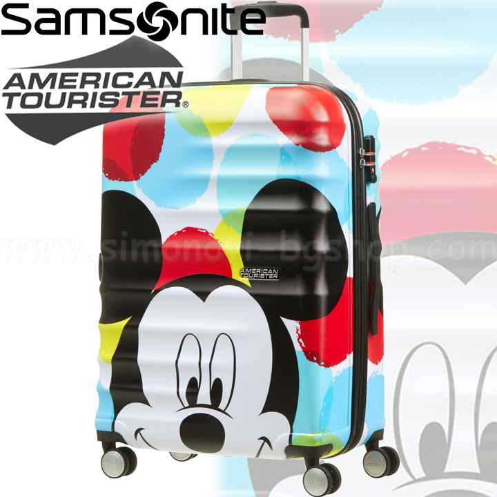 Samsonite Disney Wavebreaker Детски куфар 67 см. Mickey Close-Up American Touris Samsonite Disney Wavebreaker Детски куфар 67 см. Mickey Close-Up American Touris