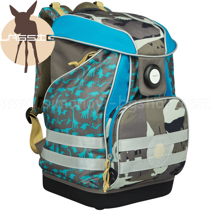 Lassig backpack for school Dino Slate