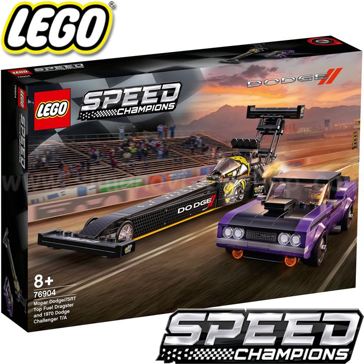 * 2021 Lego Speed Champions Додж Mopar Dodge//SRT Top Fuel Dragster и 1970 Dodge