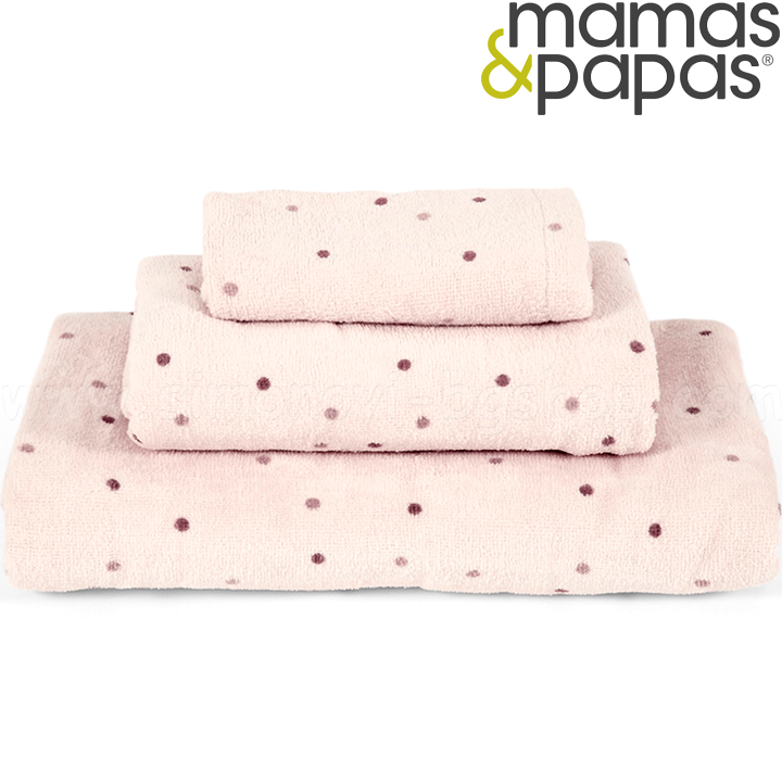 Mamas & Papas Towel Set 3pcs. Pink Front 5601B8401 Mamas & Papas Towel Set 3pcs. Pink Front 5601B8401