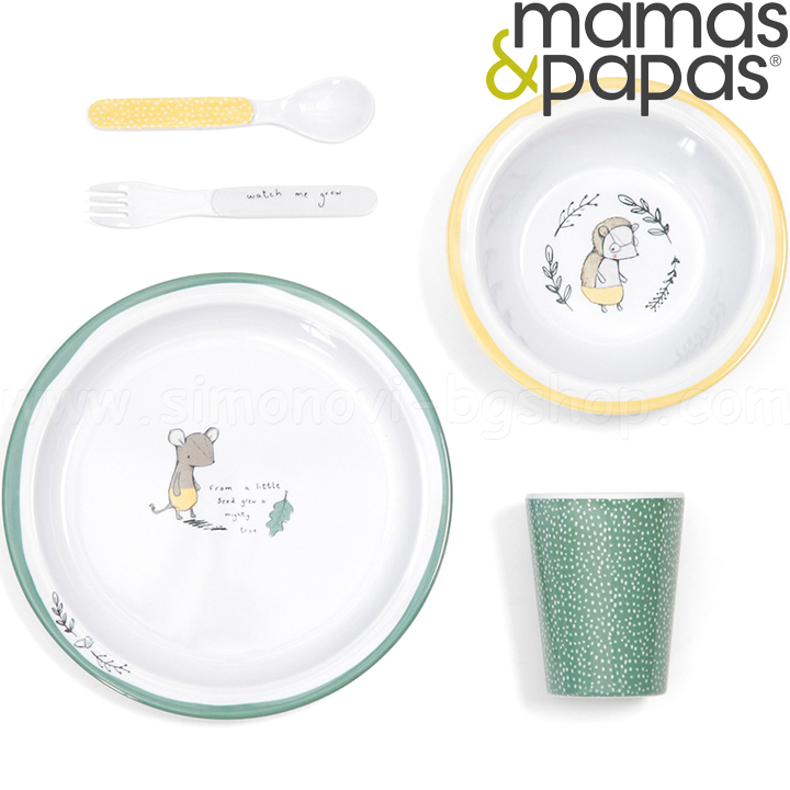 Mamas & Papas Меламинов комплект за хранене от 5ч. Nest 5586AL400 Mamas & Papas Меламинов комплект за хранене от 5ч. Nest 5586AL400