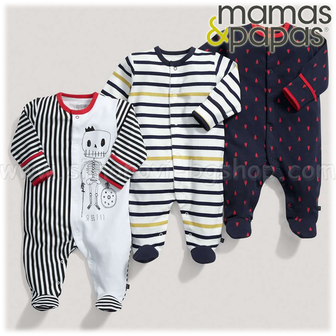 2014 Mamas & Papas Skull and Anchor Romper 3pc S08UR34B1