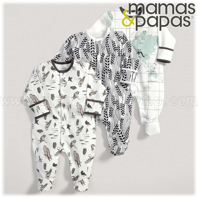 2014 Mamas & Papas Birds romper 3pc S09MR34B1