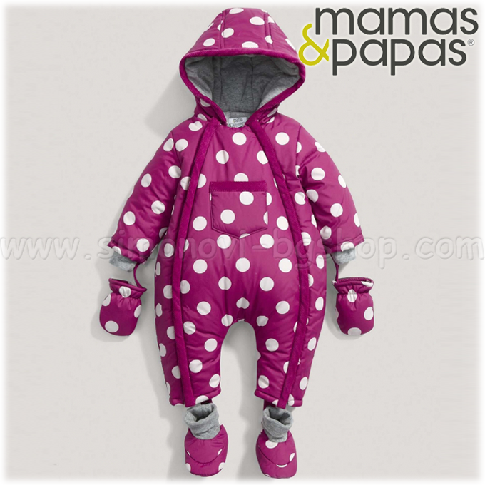 2014 Mamas & Papas - Бебешки космонавт с ципове Pink Dots S934N9 2014 Mamas & Papas - Бебешки космонавт с ципове Pink Dots S934N9