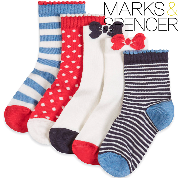 Marks & Spencer Baby socks Ribbons 5br. 12-24m. 19-22
