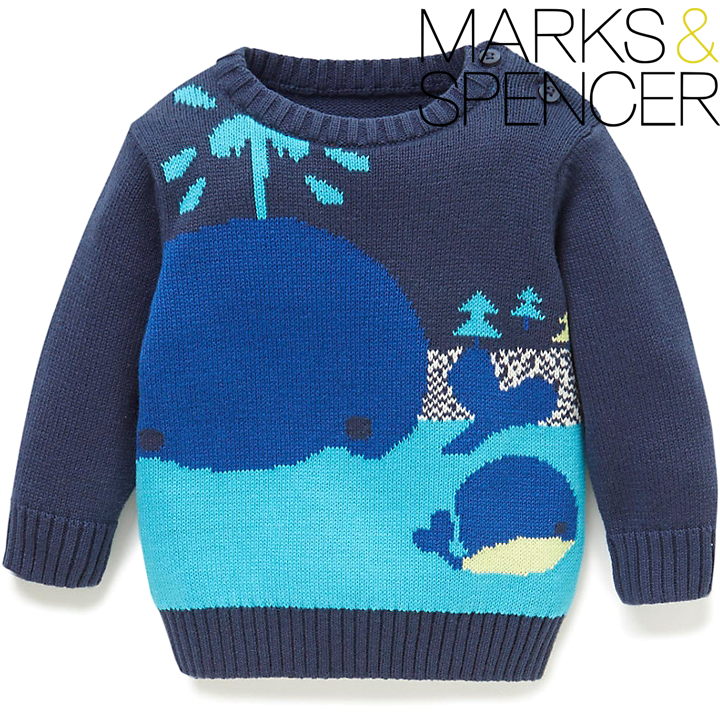 Marks & Spencer sweater Baby Whale 0-6m.