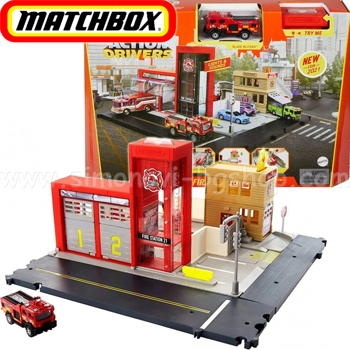 Matchbox Action Drivers Пожарна станция HBD74 Matchbox Action Drivers Пожарна станция HBD74