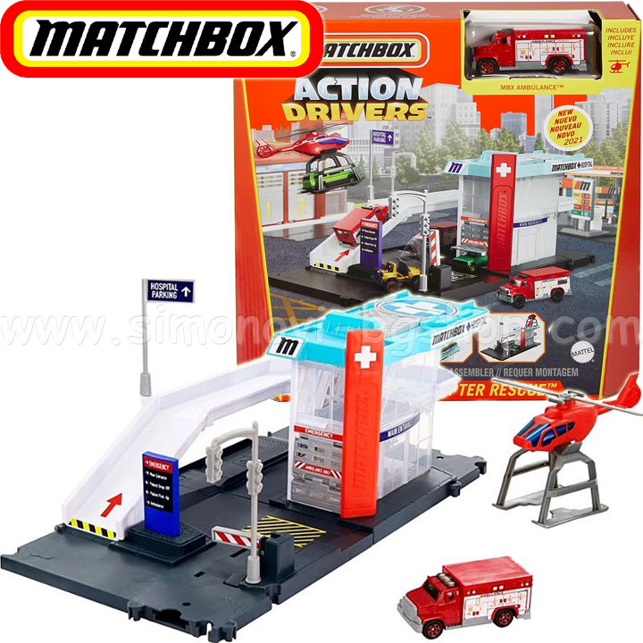 Matchbox Action Drivers Спасителен хеликоптер GVY82 Matchbox Action Drivers Спасителен хеликоптер GVY82