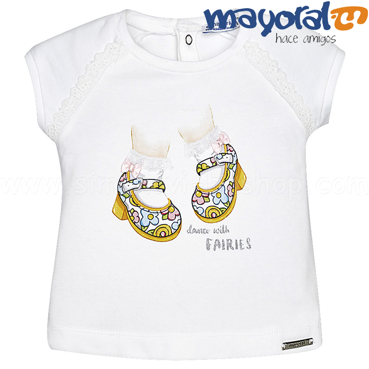 Mayoral Children's T-shirt with lace Pink 1028-59