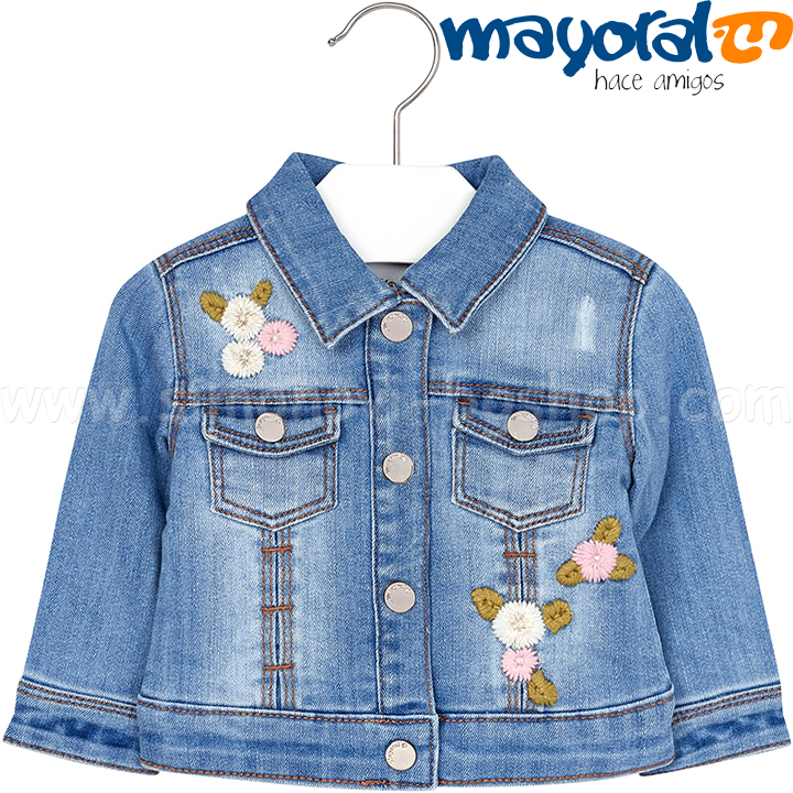 Mayoral Girls Бебешко бродирано дънково яке 2473 Col.81 (6-36м.) Mayoral Girls Бебешко бродирано дънково яке 2473 Col.81 (6-36м.)