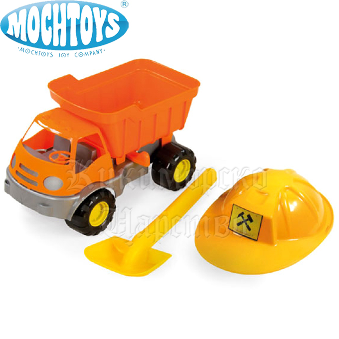 Mochtoys - Children truck with helmet Orange 10592