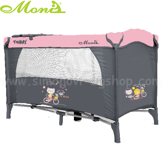* 2014 Moni - Folding cot to sleep on one level Tommy Pink / Gre