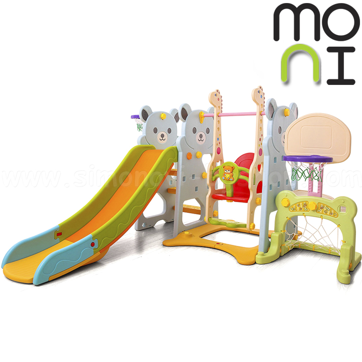 Moni Пързалка,баскетболен кош и люлка Garden Bear 18004 Moni Пързалка,баскетболен кош и люлка Garden Bear 18004