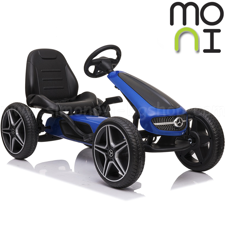 Cărucior Moni Karting cu pedale Mercedes-Benz Go Kart EVA Blue