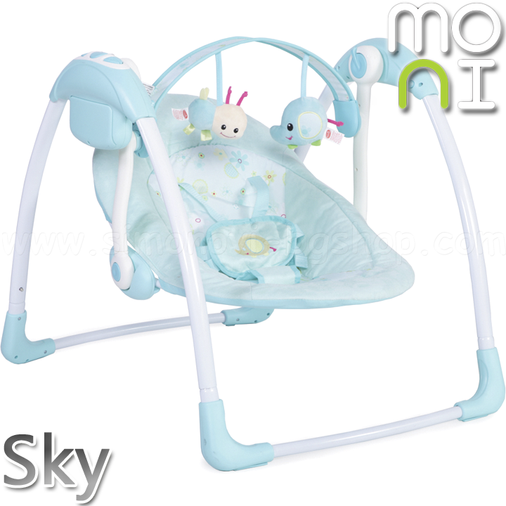 Moni Mastela Електрическа бебешка люлка Sky Blue Moni Mastela Електрическа бебешка люлка Sky Blue