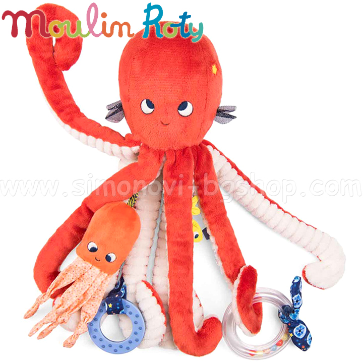 Moulin Roty Activity Octopus Soft Toy 676078