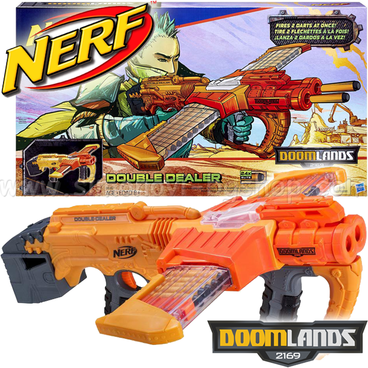 * Hasbro Nerf Doomlands Double Dealer Blaster with double filler B5367