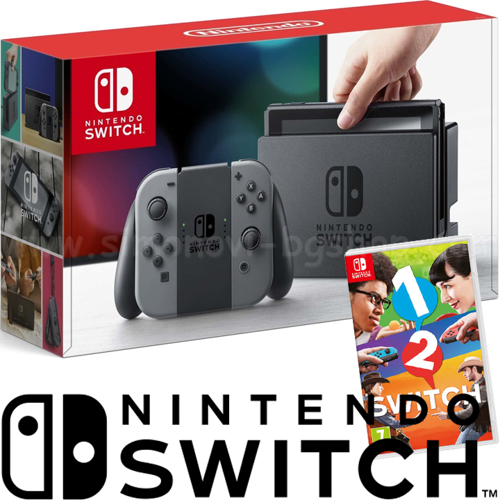 Nintendo Switch Grey Joy-Con Game Console 1-2 Switch Bundle