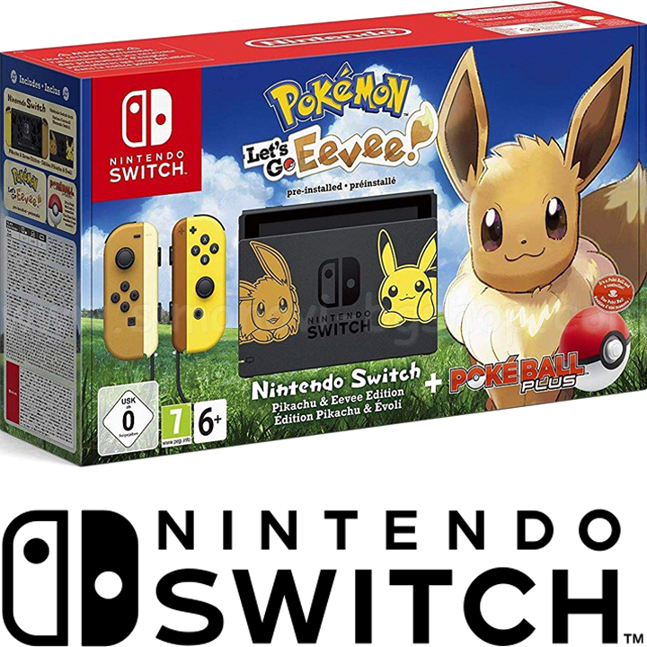 Nintendo Switch Pokemon Joy-Con Game Console Let's Go Eevee Ultimate Edition Bun