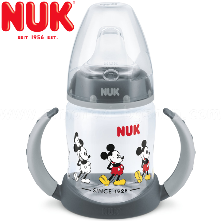 *Nuk Шише с дръжки Mickey Mouse Grey 10.215.261 *Nuk Шише с дръжки Mickey Mouse Grey 10.215.261