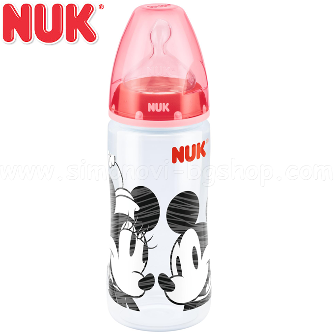 Nuk Mickey&Minnie Mouse  First Choice 300. Silicone Red
