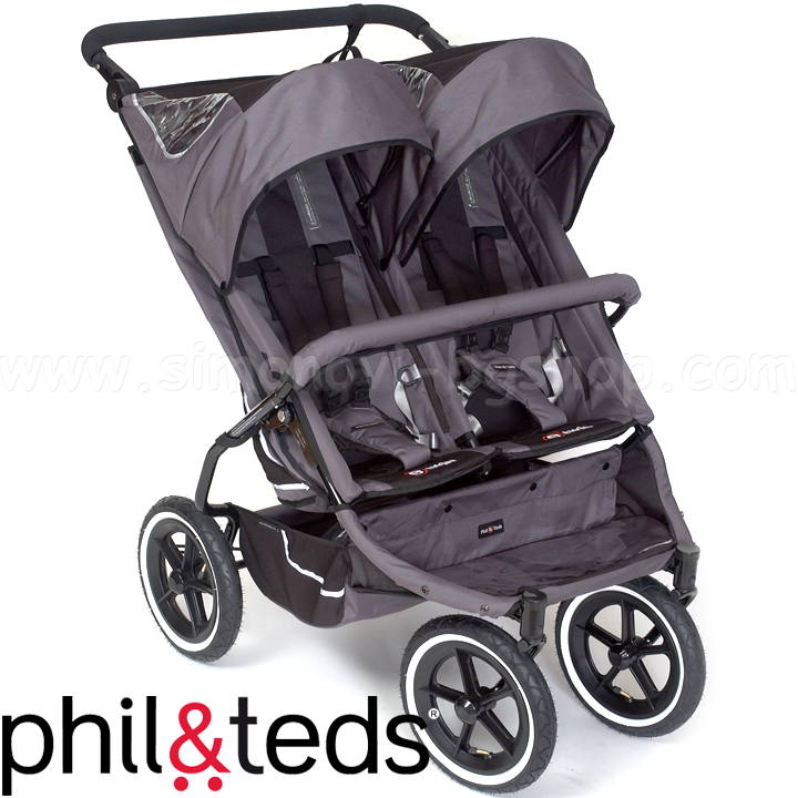 * Phil & Teds Stroller for twins E3 Double Twin Graphite
