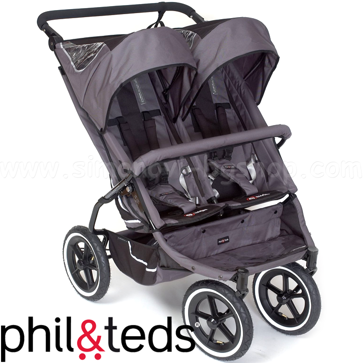 * Phil & Teds ambulant pentru gemeni E3 Double Twin grafit