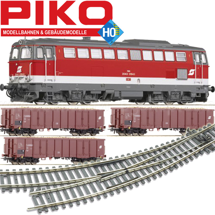 Piko H0 Комплект Товарен влак с дизелов локомотив - BR 119 57136 Piko H0 Комплект Товарен влак с дизелов локомотив - BR 119 57136