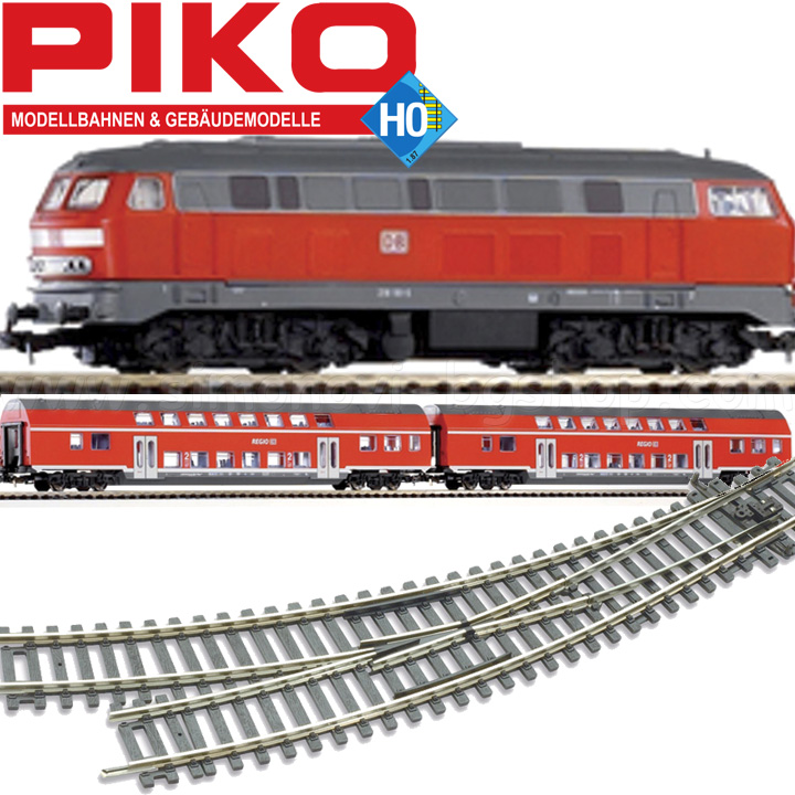 Piko H0 Комплект Влак с локомотив и 2 вагона - BR 218 57150 Piko H0 Комплект Влак с локомотив и 2 вагона - BR 218 57150